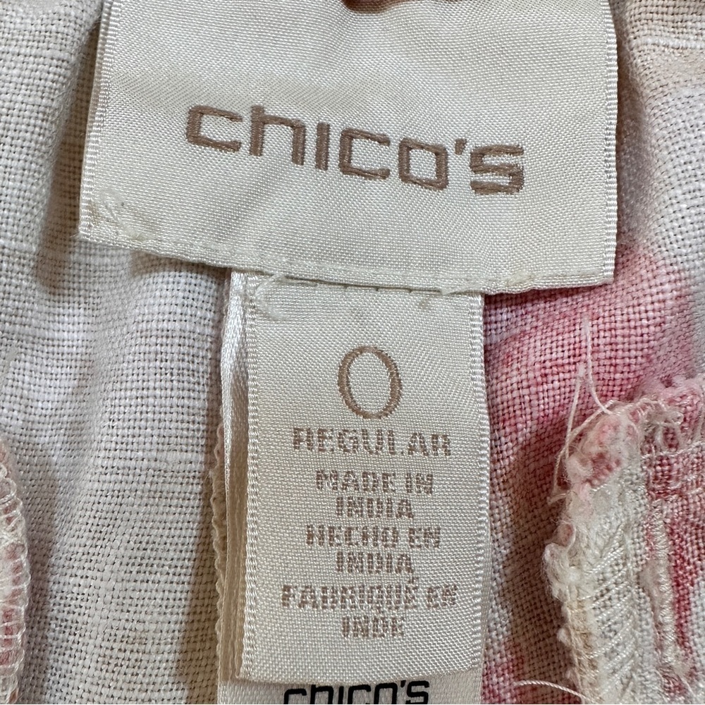 Chico’s Havana Shores Tropical Wide Leg Linen Pant - Picture 9 of 11
